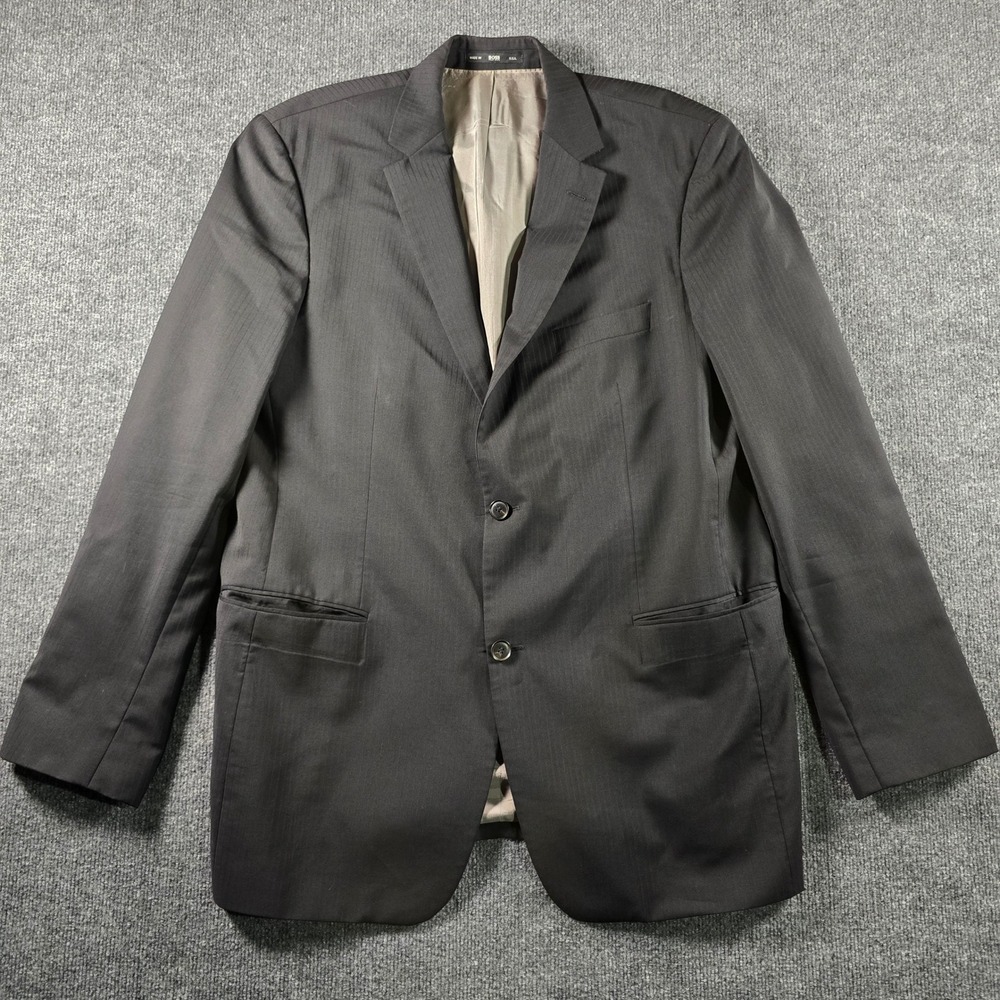 Hugo Boss Pasolini Movie Union USA Blazer Mens 44L Charcoal Grey Suit Jacket